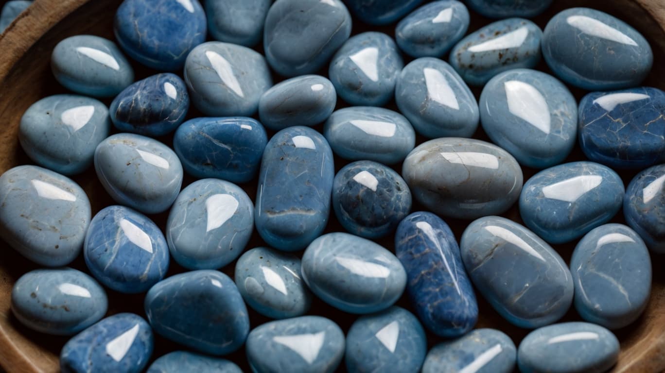 Angelite tumbled stones