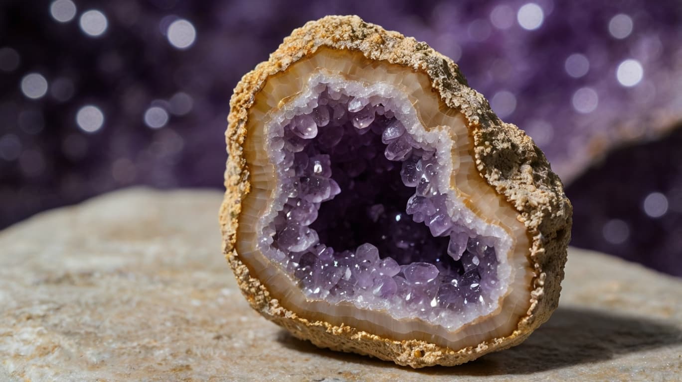 Close-up of Druzy Amethyst Crystal