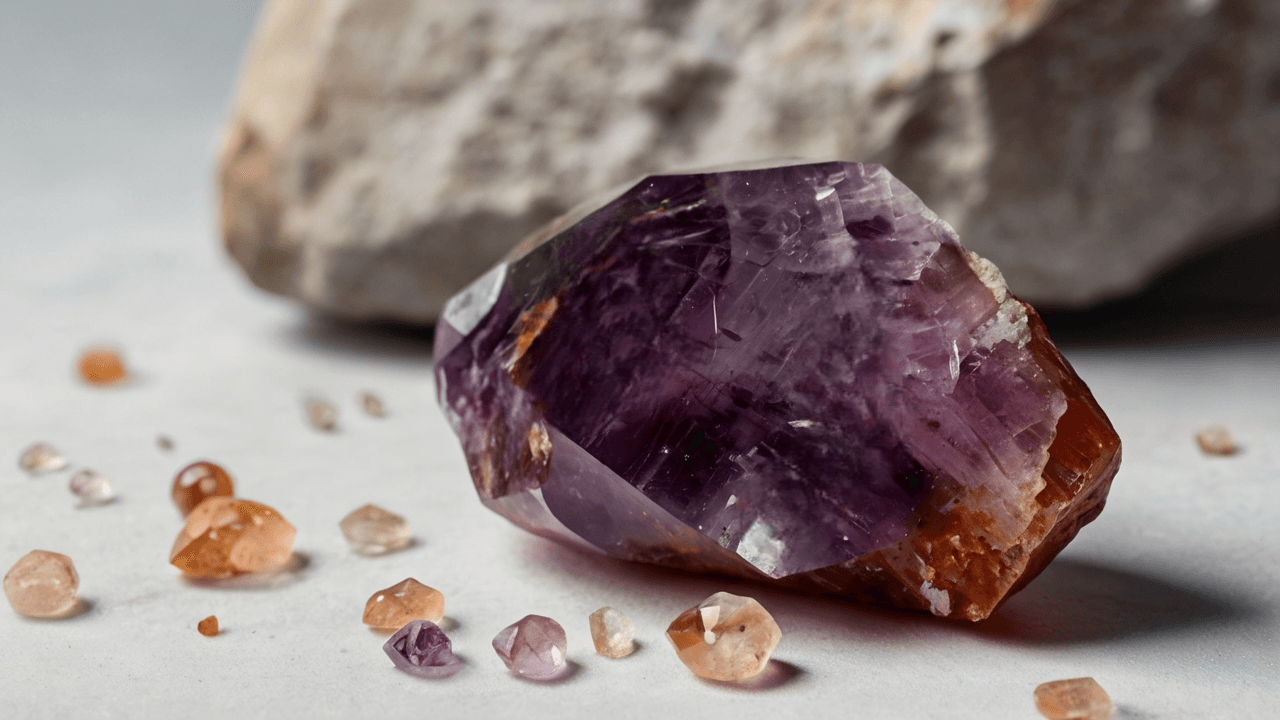 Hematite-Infused Red Amethyst Crystal