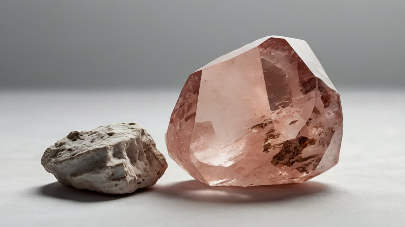 A pink morganite crystal.