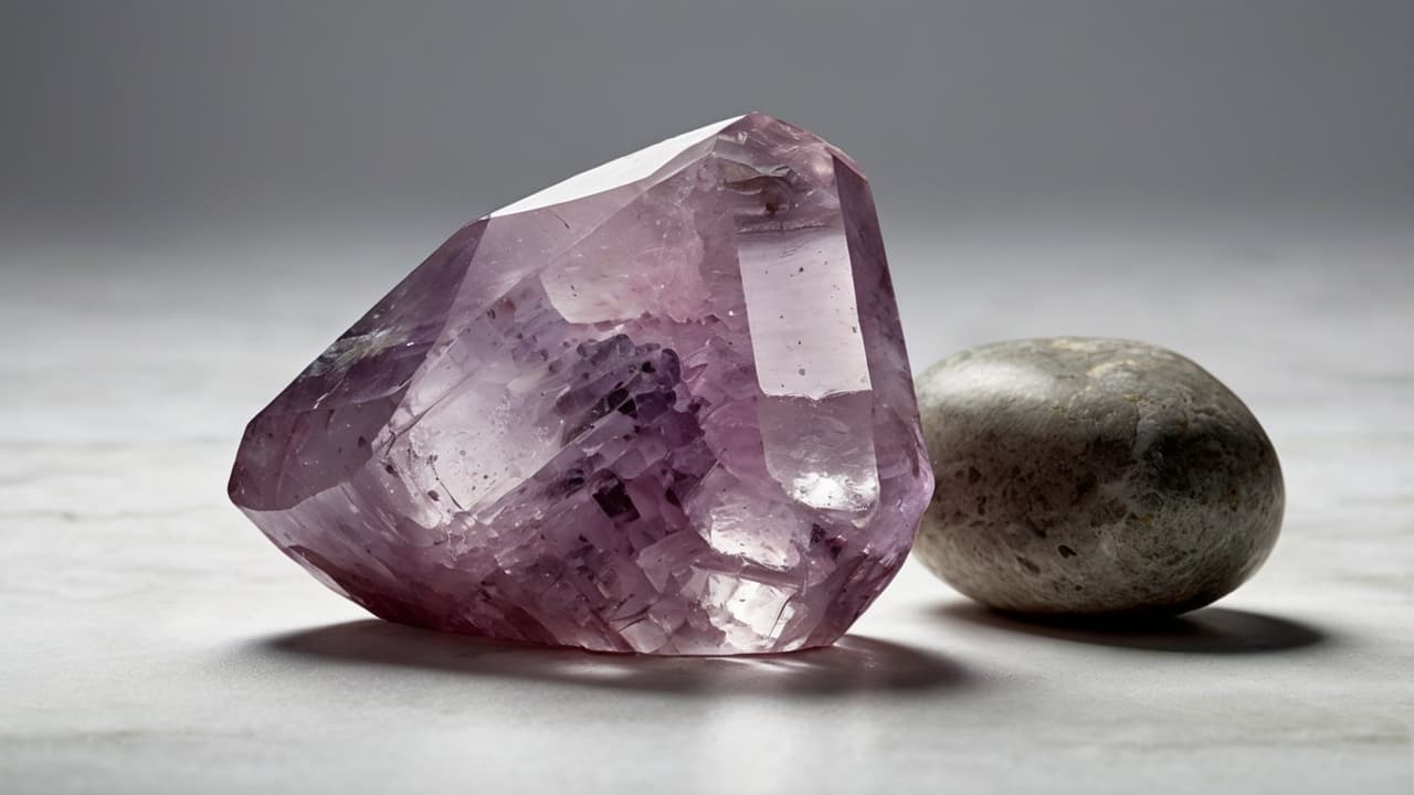 Pink Amethyst Crystal with simple stone