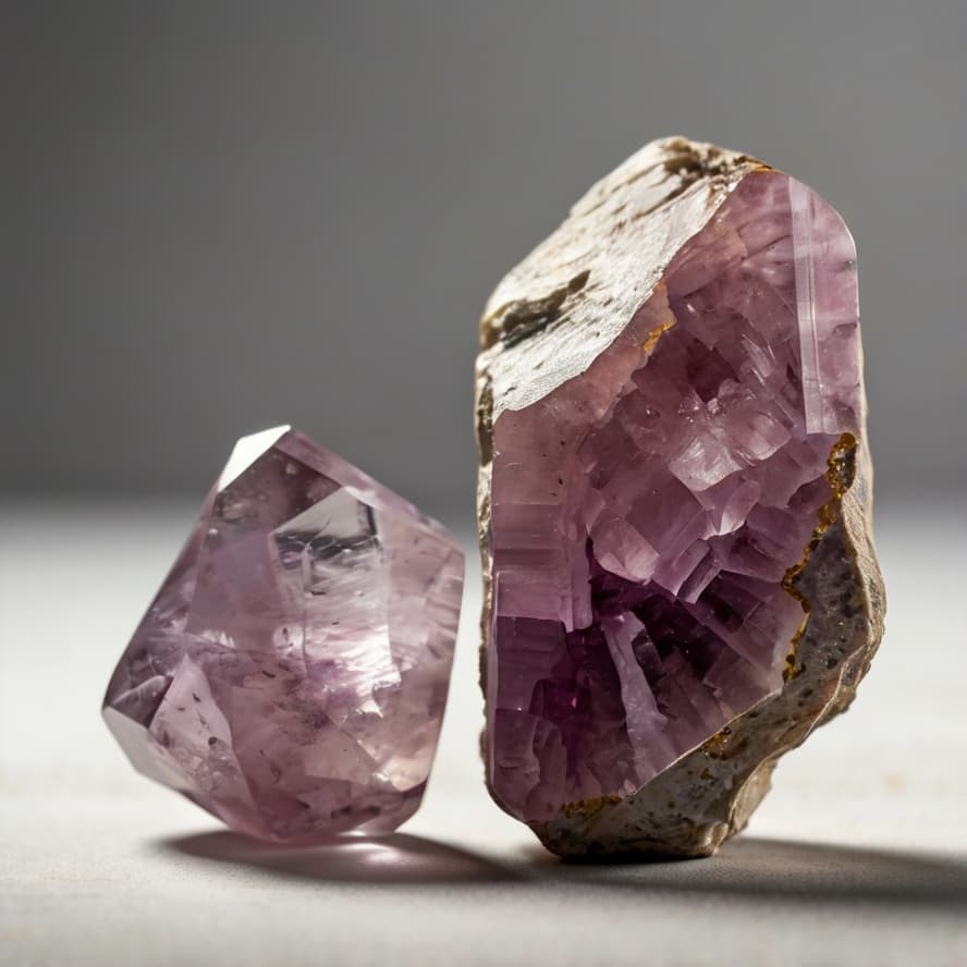 Two Pink Amethyst Crystal