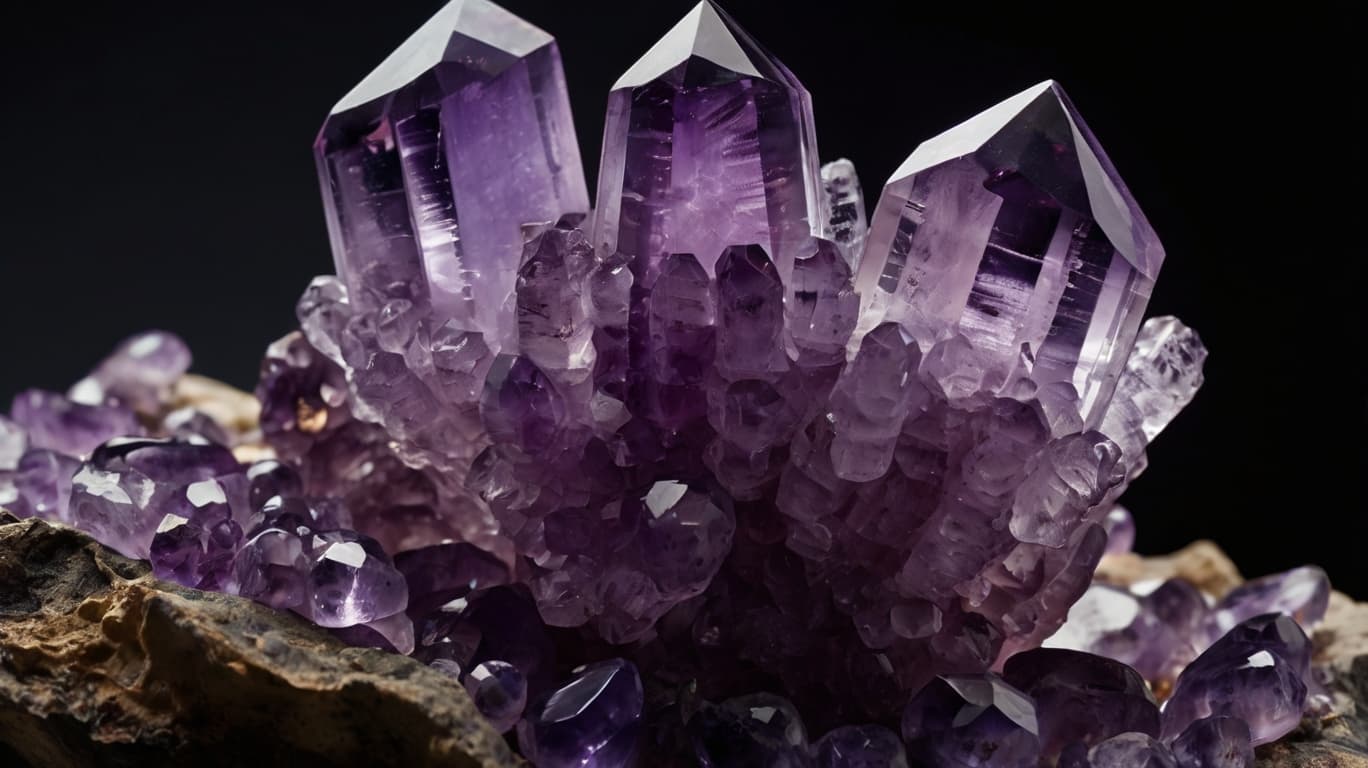 Close-up of Amethyst Crystal with Split Growth